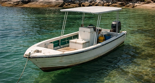 Barco pequeno ancorado